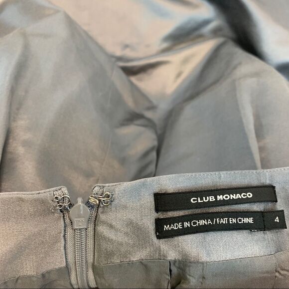 Club Monaco gray pleated skater circle skirt silk blend Sz 4 - Picture 5 of 9